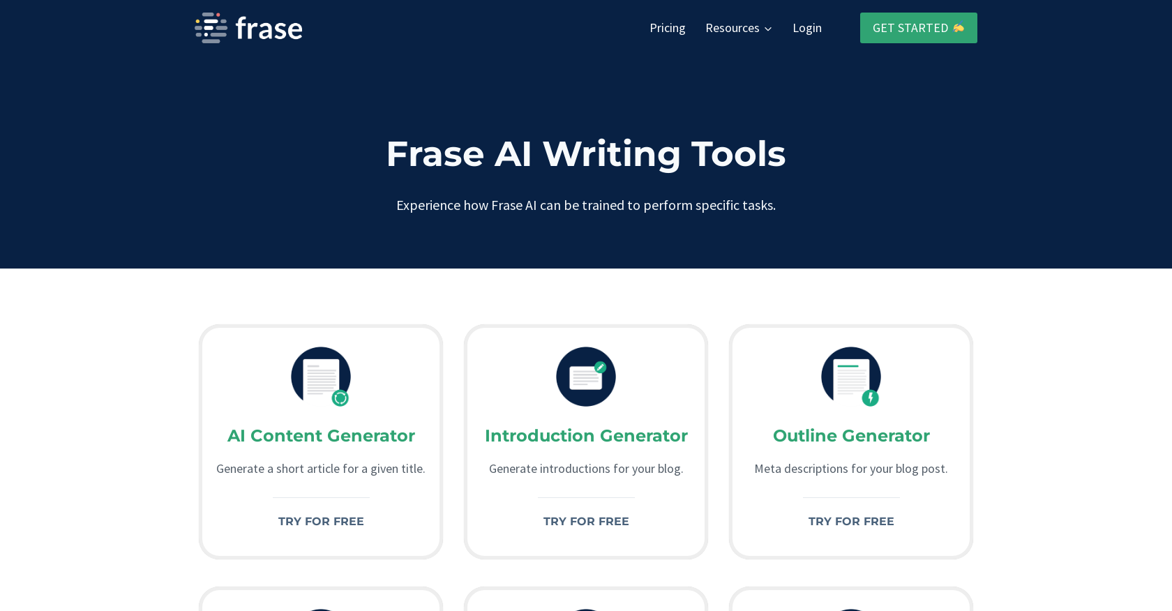 Frase AI writing tools overview